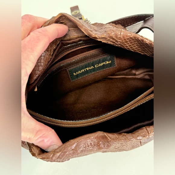 MARTINA CAPONI Brown reptile imprinted leather small shoulder bag - Picture 11 of 11